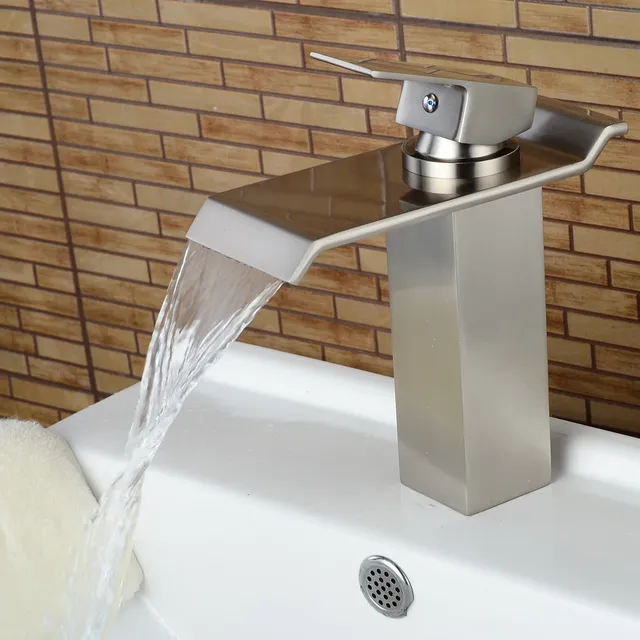 Mitigeur lavabo cascade monocommande acier inox brossé… – vue 4