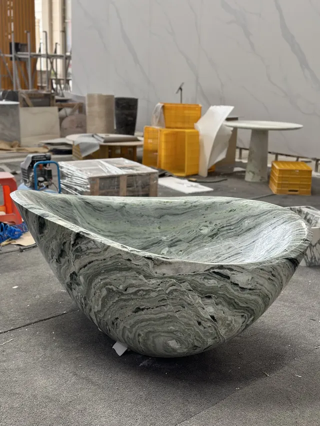 Baignoire de luxe en pierre solide – vue 5