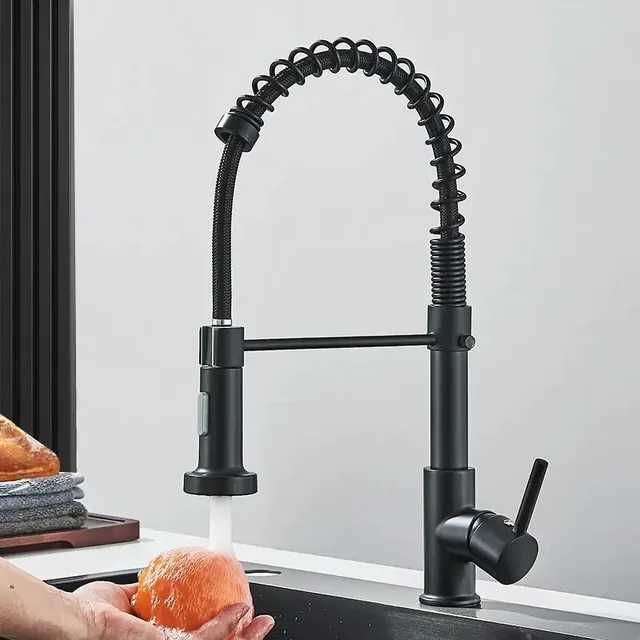 Robinet de cuisine extractible noir mat