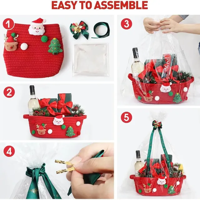 Panier de rangement en coton tissé de noël – vue 6