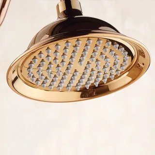 Pommeau de douche à effet de pluie doré en acier inoxydable