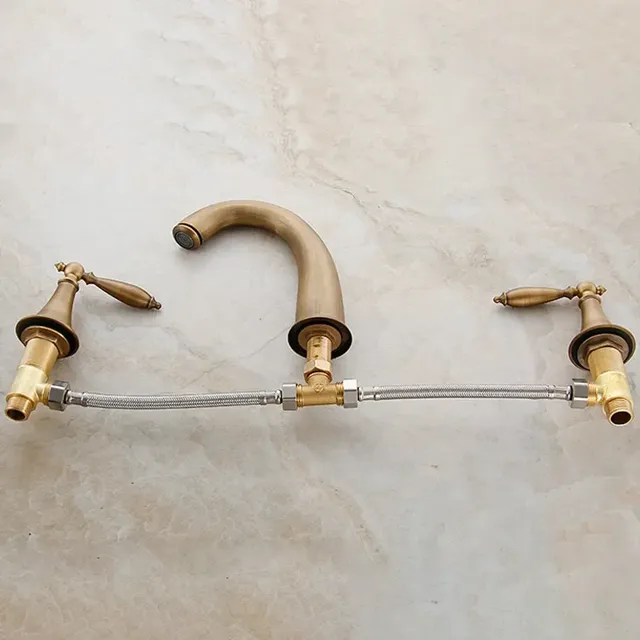 Robinet lavabo baignoire monté pont laiton brossé… – vue 5