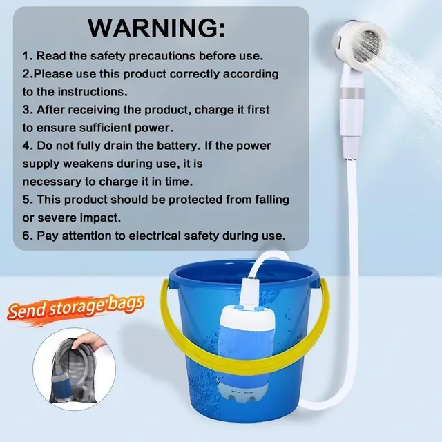 Douche extérieure rechargeable portable – vue 6