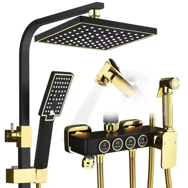 Ensemble de pomme de douche noire de Style européen pour… – vue 2