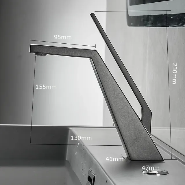 Becola robinet de lavabo noir/chromé – vue 6