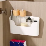 Support de rangement adhésif mural de cuisine, boîte de rangement multifonctionnelle pour porte d&rsquo;armoire sous évier, étagère à tiroir, organisateur de salle de bains