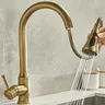 Robinet de cuisine en laiton antique – vue 4