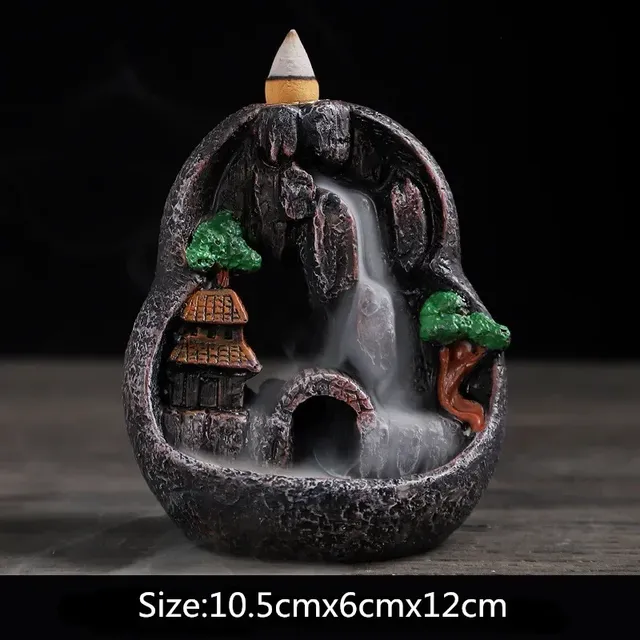 Brûleur encens reflux cascade résine imitation pierre… – vue 6