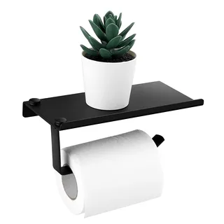 Support papier toilette mural noir mat étagère plate minimaliste…