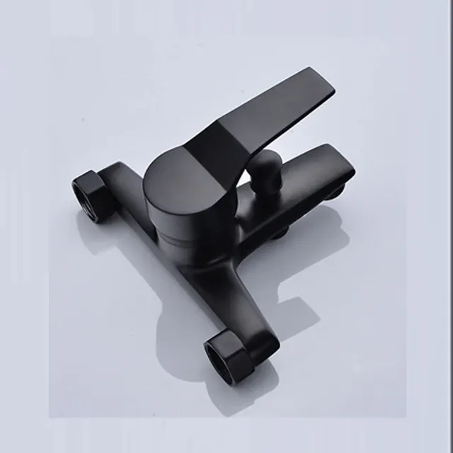 Robinet douche noir laiton mitigeur monocommande mural… – vue 6
