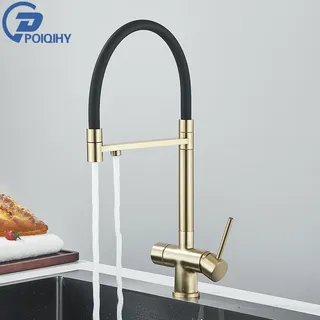 Robinet d'eau potable en or brossé pour touristes