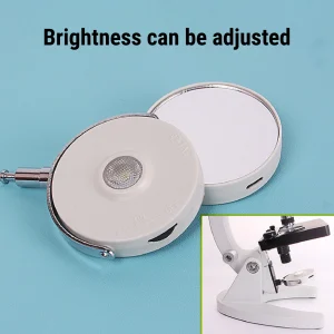Lampe de Microscope biologique à lumière LED avec miroir, gradation continue pour l&rsquo;éducation et la recherche, lumière LED