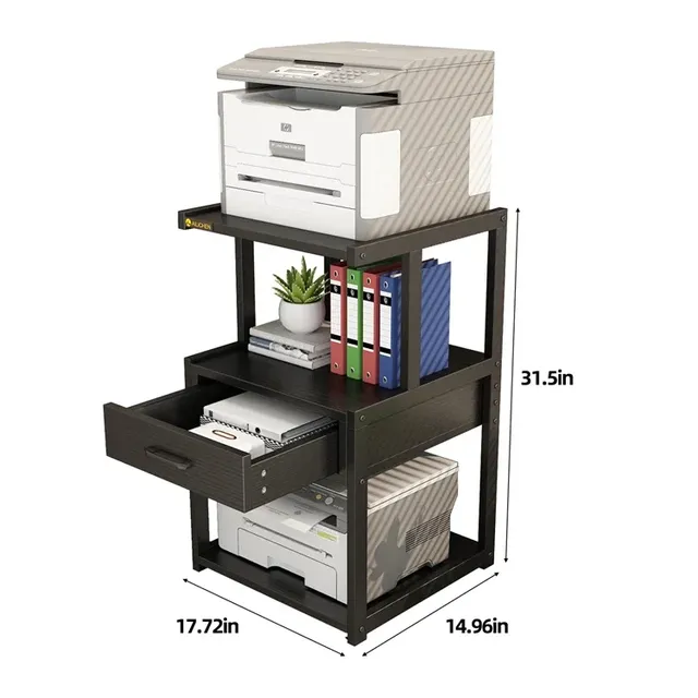 Meuble support imprimante trois niveaux roulettes tiroir… – vue 6