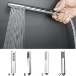 Pommeau de douche à main en laiton massif chromé argenté, douchette cylindrique, salle de bains, douche, pulvérisateur de remplacement, accessoire de robinet G1/2