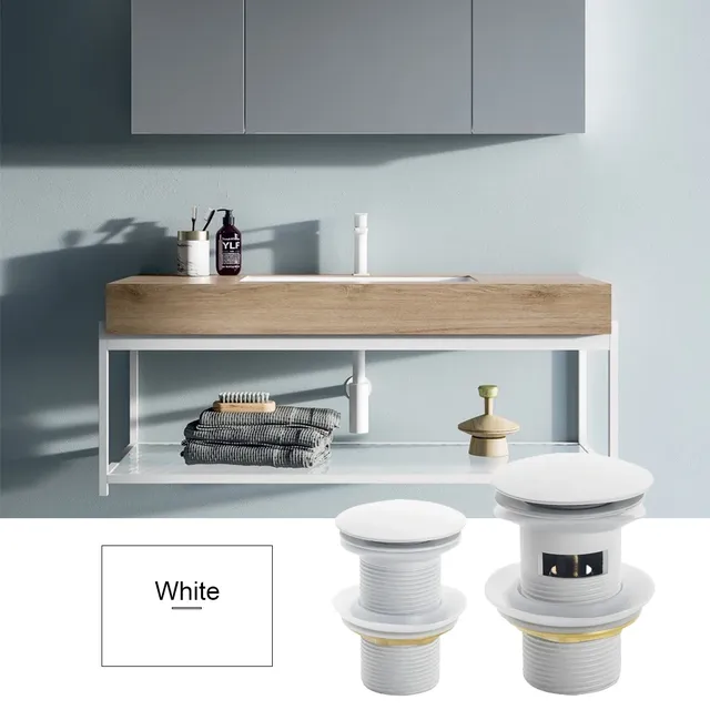 Siphon de salle de bain en laiton blanc moderne – vue 4