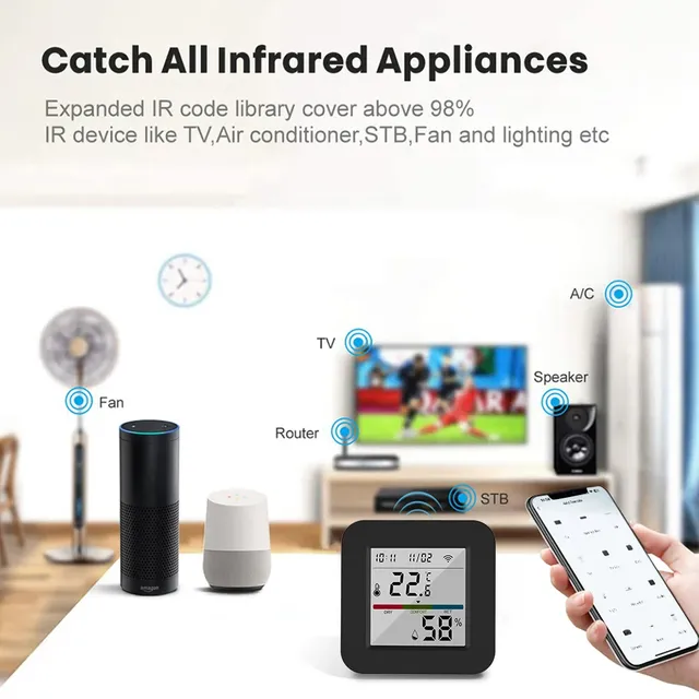 Tuya Smart-Télécommande IR universelle avec capteur de… – vue 3