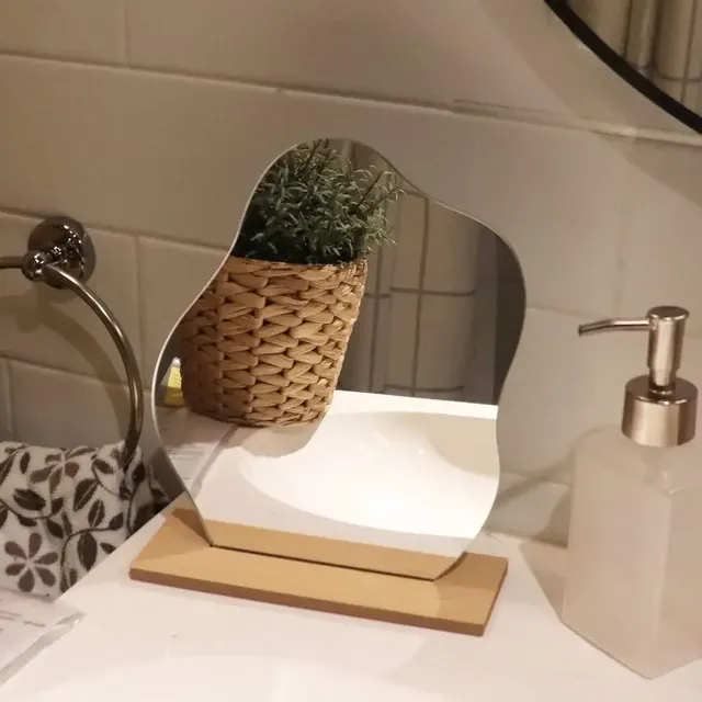 Miroir de maquillage irrégulier en bois – vue 3