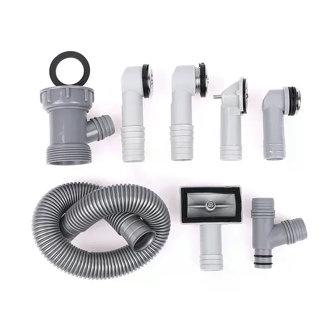 Kit tuyau flexible corrugé gris plastique pvc adaptable… – vue 2