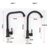 Robinet de cuisine en acier inoxydable noir G1/2 – vue 3