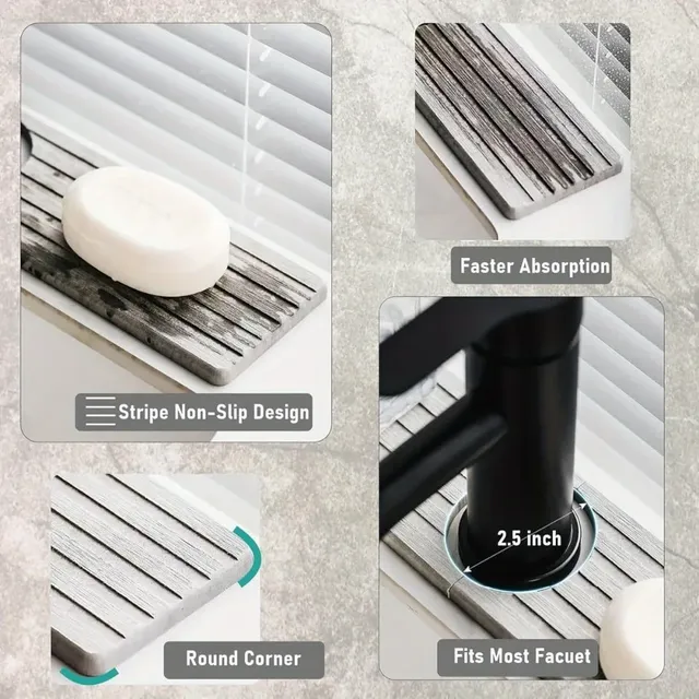 ​ Tapis de robinet en Diatomite absorbant à séchage rapide – vue 5