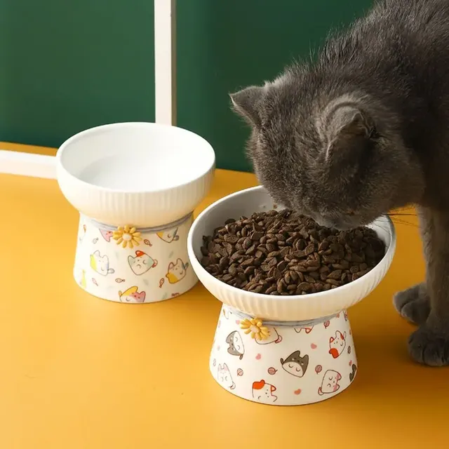 Distributeur de nourriture en céramique pour chat – vue 2