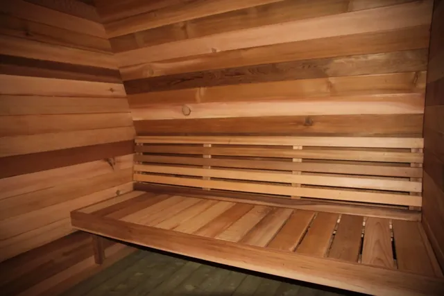 Cabine sauna extérieur cèdre canadien arqué lames… – vue 5
