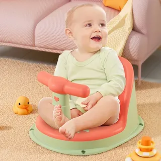 Siège baignoire bébé transat rocker plastique rigide bicolore corail…