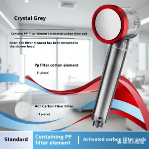 Pommeau de douche purifiant filtré à haute pression – Flux semblable au SPA et respectueux de la peau pour la salle de bain