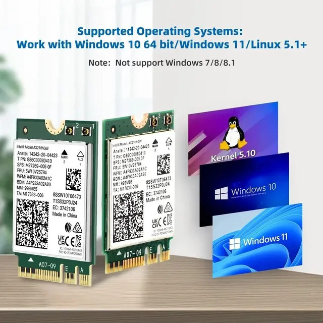 Adaptateur sans fil WiFi 6E AX210NGW NGFF – vue 5