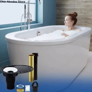 Kit de vidange de baignoire autoportante en acier inoxydable, double taille, résistant à la compatibilité, Drain de baignoire autoportant ABS autonome