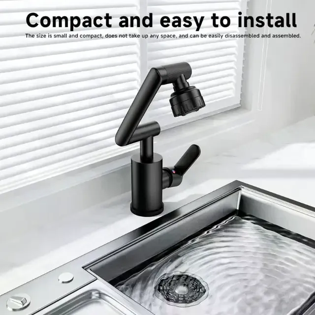 Robinet cuisine inoxydable rotatif 360 rotation murale… – vue 5