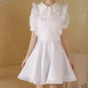 Tablier imperméable à l’huile pour chef cuisinier, sangle à volants, croix, ménage, cuisine, travail des ongles, vêtements, gadget de maison, accessoires Tablier imperméable à l’huile pour chef cuisinier, sangle à volants, croix, ménage, cuisine, travail des ongles, vêtements, gadget de maison, accessoires