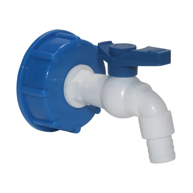 Robinet vanne plastique polypropylène blanc bleu poignée…