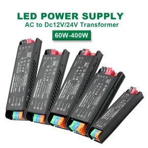Alimentation LED AV vers DC 12V ou 24V, transformateur 60W, 100W, 200W, 300W, 400W, alimentation à découpage