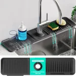 Tapis de robinet plus long de 24 pouces, pour évier de cuisine, salle de bains, protection contre les éclaboussures, tapis de robinet d&rsquo;évier en Silicone