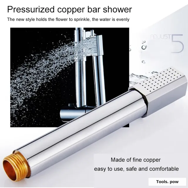Pommeau de douche à main en acier inoxydable et cuivre – vue 4