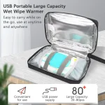 Chauffe-lingettes portable USB pour bébé, grande capacité, température réglable de 30 ℃ à 60 ℃