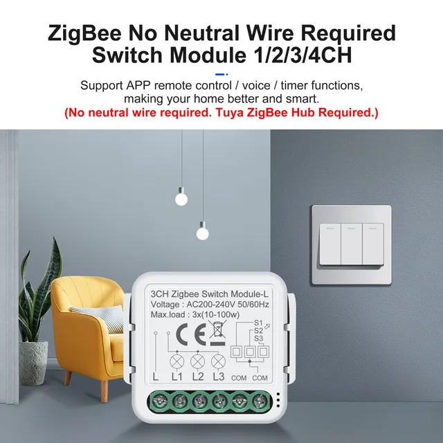 GIRIER Tuya Smart ZigBee lumière/rideau/gradateur/Module… – vue 3