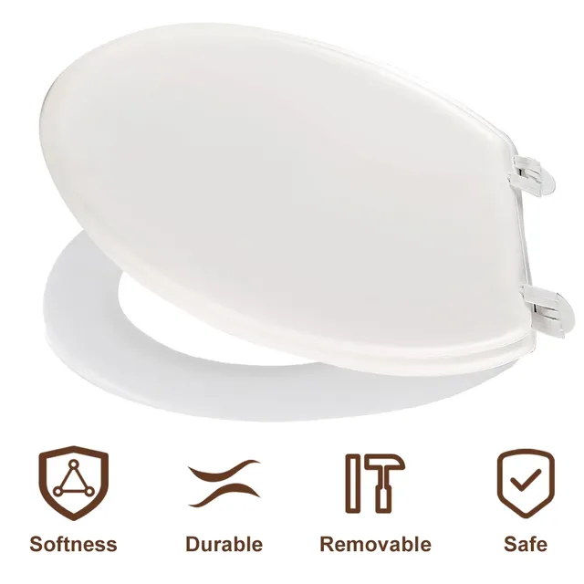 Siège toilette ovale allongé rembourré fermeture douce…