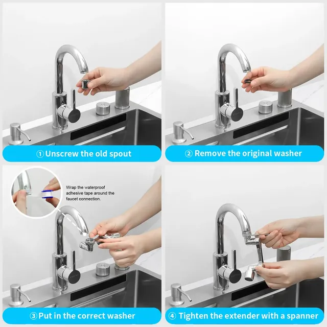 1080 ° Extension de robinet à Rotation universelle – vue 6