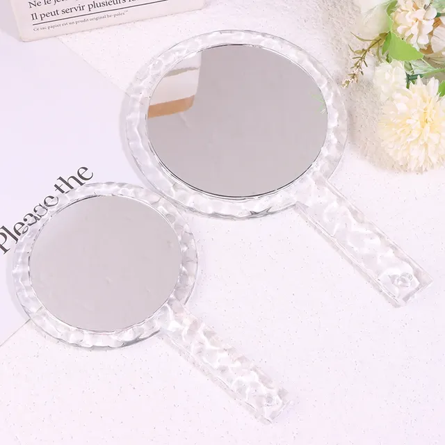 Miroir maquillage rond portable poignée transparente… – vue 3