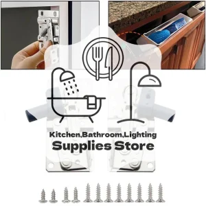 Charnières à plateaux rabattables pour armoire de cuisine, 2 pièces, charnière pivotante à 45 degrés à fermeture automatique pour tiroir d’évier, organisateurs de salle de bains, armoires à chaussures Charnières à plateaux rabattables pour armoire de cuisine, 2 pièces, charnière pivotante à 45 degrés à fermeture automatique pour tiroir d’évier, organisateurs de salle de bains, armoires à chaussures