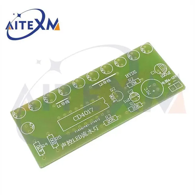 Kit de lumière d'eau LED à commande vocale CD4017… – vue 3