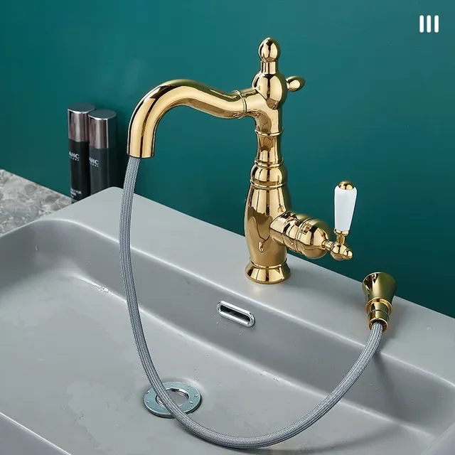 Robinet extractible rétro tout en cuivre – vue 2