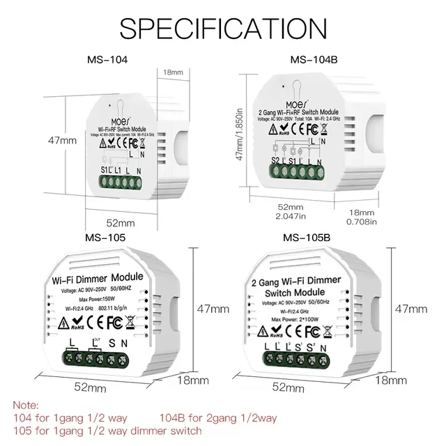 Module de variateur de lumière intelligent WiFi/Module… – vue 6