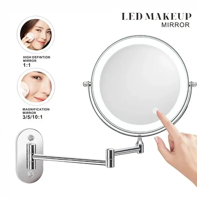 Miroir de maquillage chromé de 7 pouces – vue 3