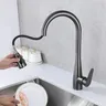 Mitigeur cuisine inox brossé finition noir mat bec haut… – vue 2