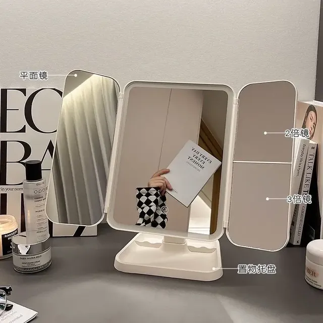 Miroir de maquillage LED de bureau avec lumière – vue 3
