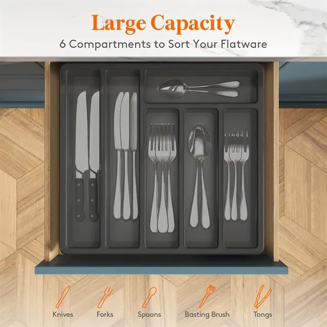 Organisateur couverts tiroir couvercle transparent anti… – vue 2