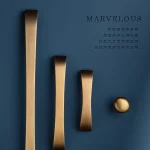 Poignées d&rsquo;armoire en bronze brossé en forme de périphérie, alliage de zinc massif, panneau de cuisine Chi, boutons d&rsquo;armoire, quincaillerie de meubles